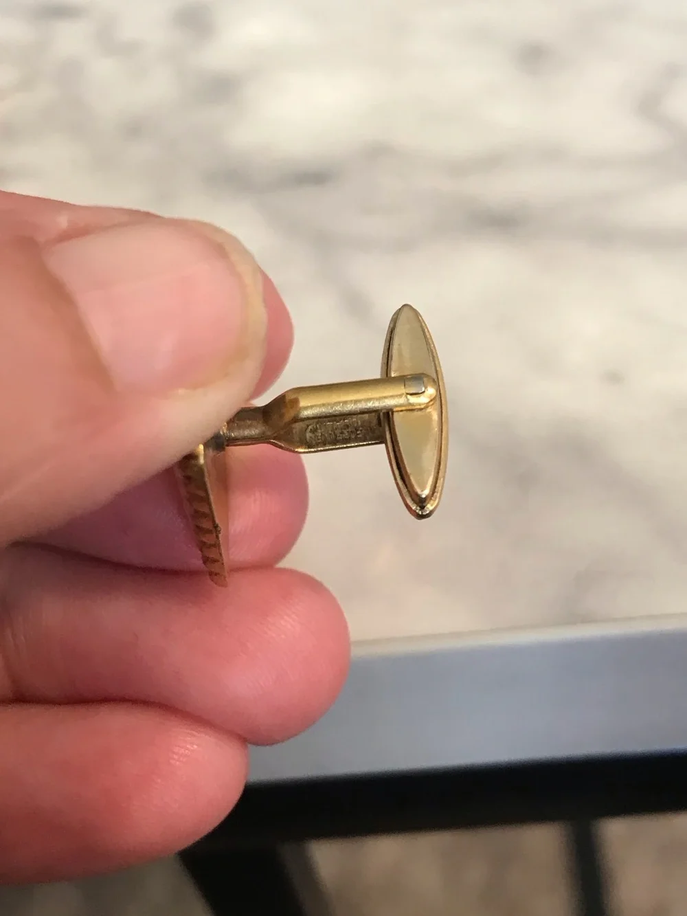 Vintage Swank Gold Tone Cufflinks Lot 4 Pairs Bullet Back Mid Century Geometric